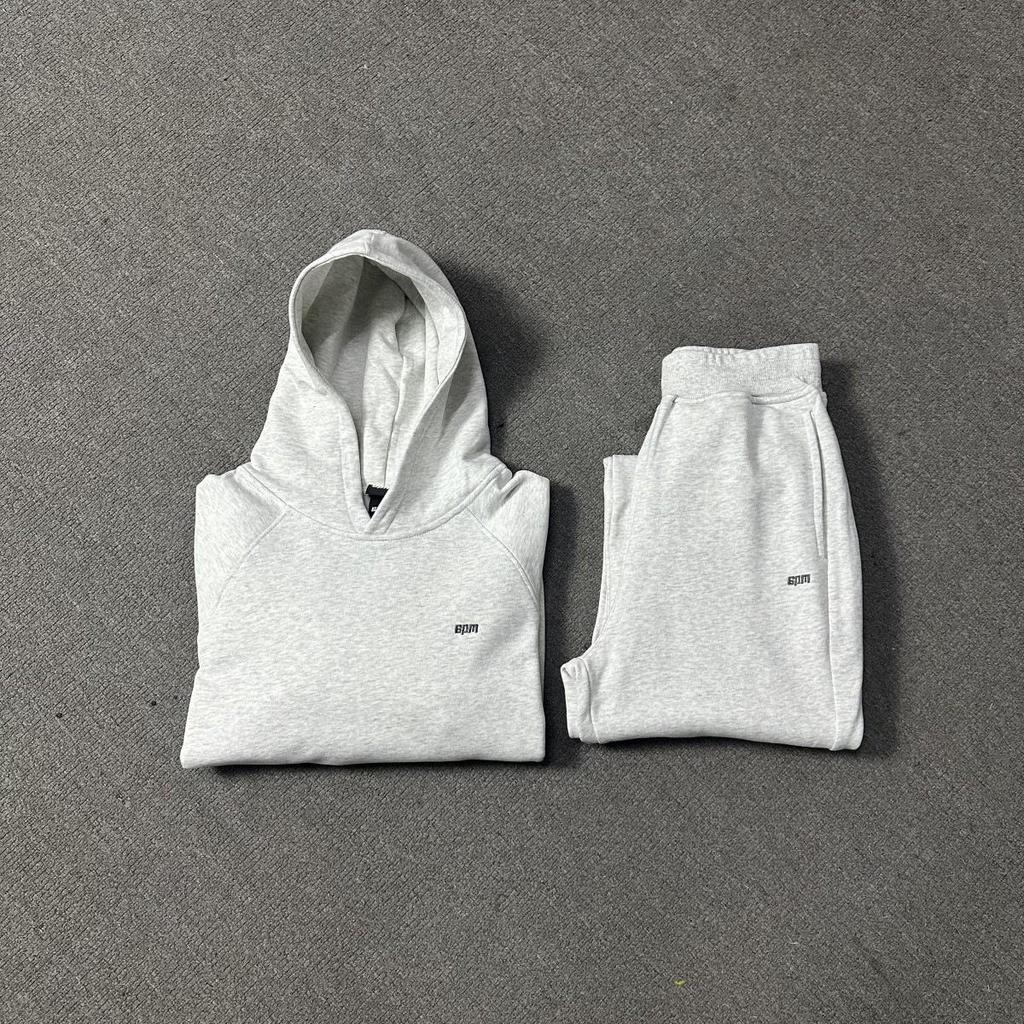 Cross-Border SPM Unisex Casual Embroidered Warm Hoodie & Sweatpants Set with Plus Velvet for Fall/Winter.