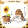 Crochet Positive Energy Potatoes with Sunflower Pot Kit Christmas Gifts Funny Handmade Knitted Potato Wool Doll Home Room Decor