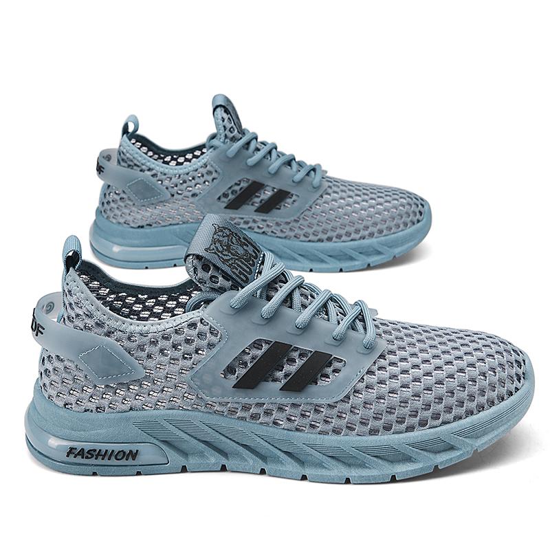 Super Light Spring/summer Color Cutout Mesh Surface Breathable Soft Bottom Men's Large Size Leisure Outdoor Running Shoes