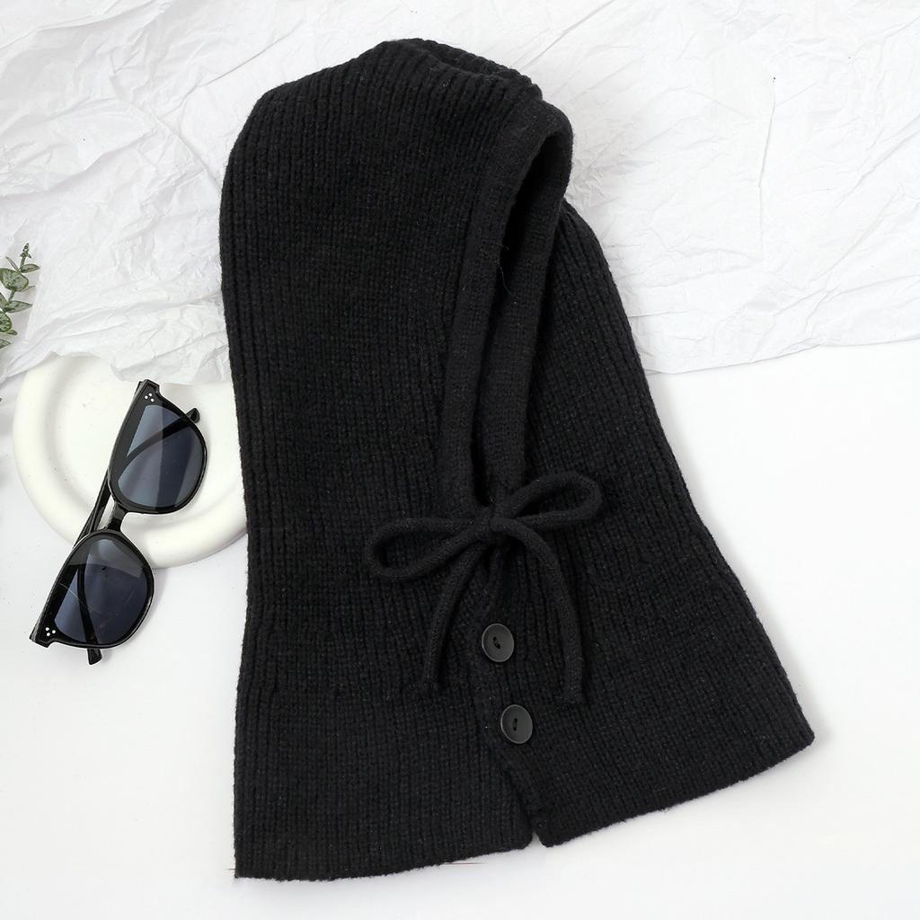 Kominiarka damska zimowa ciepła czapka szalik zintegrowany ochrona uszu dla pary wełniana dzianinowa czapka