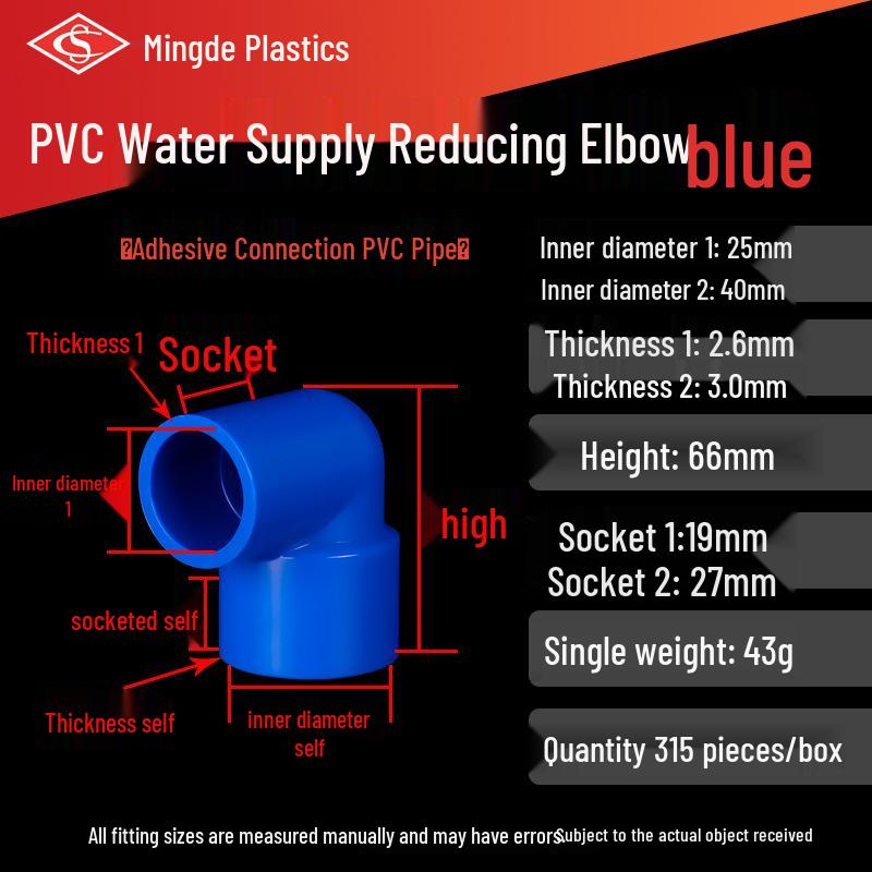 PVC 90° Reduzierbogen Wasserrohrverschraubung