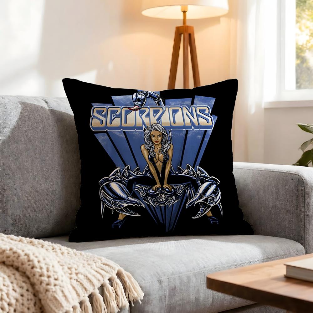Band Scorpions Cushion Cover 1Pcs Decorative Covers Soft Cushion Case For Sofa Couch Decor 40X40 45X45 Pillowcases