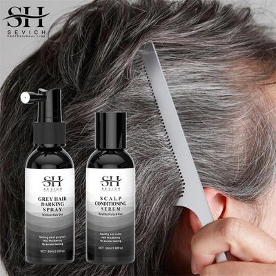 Naturally Gray White Hair Reverse Spray Ginger Repairing Scalp Serum No Irritation Dye Hair Darkening For Cover Gray White Hair