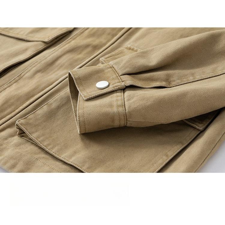 Allsidig kåpe minimalistisk bomullsjakke herre 2026 jakke arbeidsklær vasket gjør gammel jakkeslag herre vår og høst klær pustende jobb fritidsjakke