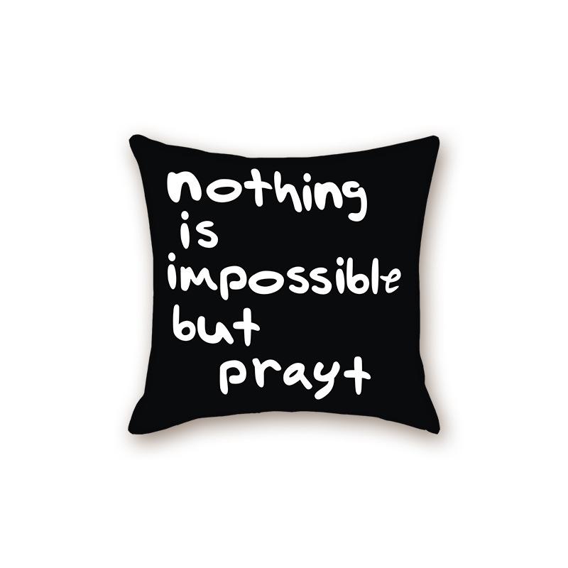 New Black Modern Simple Letter Series Sofa Cushion Pillow Cover Bedside Bedroom Backrest Pillow