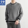 ROMON Men's 100% Cashmere Crew Neck Long Sleeve Sweater