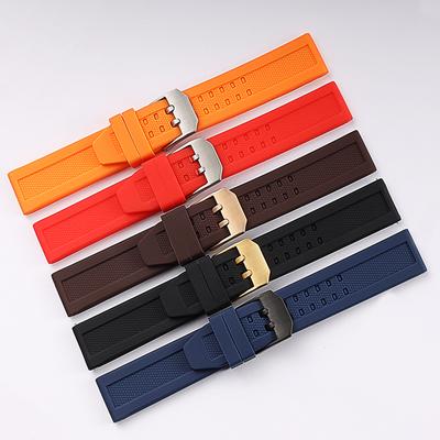 Silicone Strap for Hamilton Armani Citizen Blancpain Seiko Watch Band Man Stainless Steel Watch Buckle