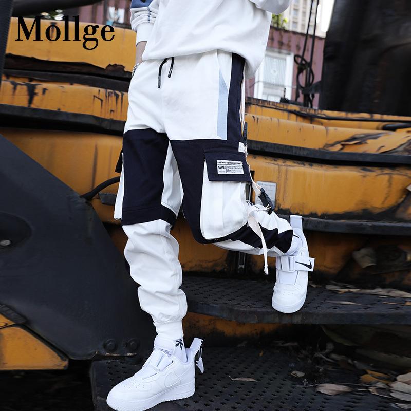 Joggers Cargo Kalhoty pro muže Ležérní Hip Hop Hit Barva Kapsa Pánské Kalhoty Tepláky Streetwear Stuhy Techwear Kalhoty