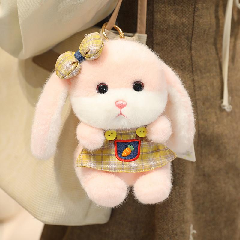 1316Cm Cute Pink Lop Rabbit Plush Backpack Charm Adorable Bunny Doll With Skirt Apron Kawaii Plushies Sweet Gift For Girls