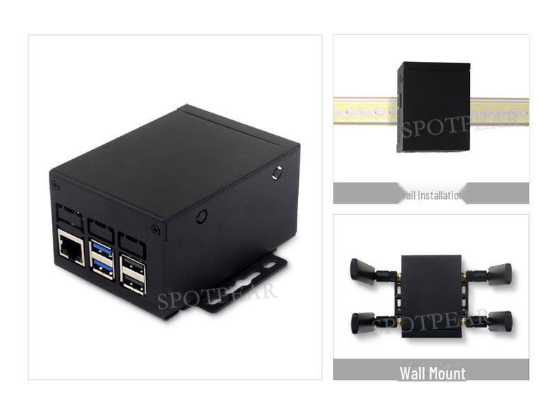 Industrial-Grade Metal Raspberry Pi 5 Case for Official Heat Sink, PCIe, PoE, and Modules