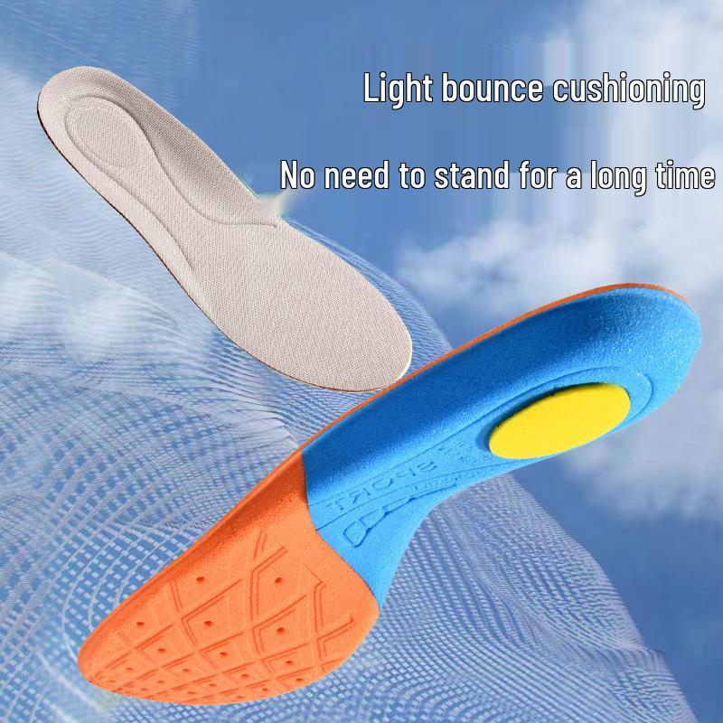 Men’s Breathable Cotton Running Insoles - Lightweight, Sweat-Absorbing, Shock-Absorbing, Elastic Comfort for Long-Lasting Stand Durability.