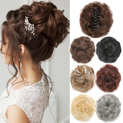Chignon Désordonné Pièce de Cheveux Pince à Griffes Ondulée Synthétique Faux Chignons Extension de Cheveux Pièces de Cheveux pour Femmes Usage Quotidien