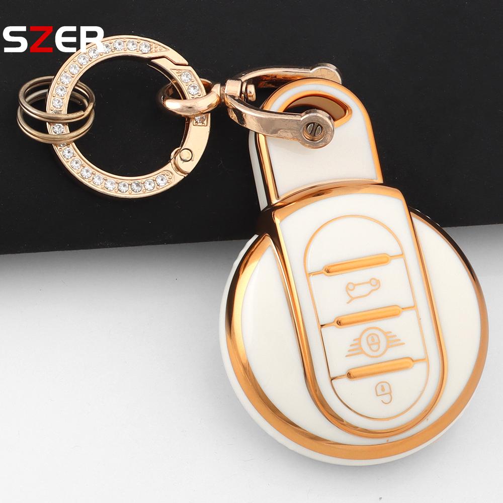 For Bmw Mini Cooper S One Jcw F54 F55 F56 F57 F60 Clubman Countryman Auto New Tpu Key Fob Case Cover Protection Fob Keychain