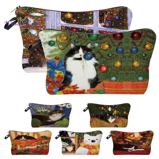 

Косметички большой емкости Художественная сумка-органайзер с принтом для кошек