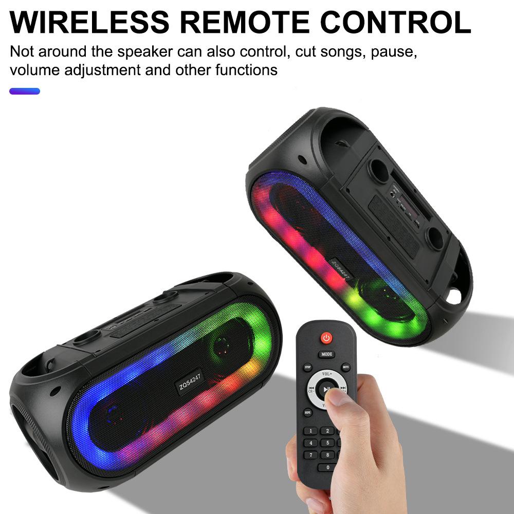 25W Powerful Bass LED Colorful Lights Bluetooth Speaker with 2 Mic Portable Stereo Sound Wireless Subwoofer Boombox Home Karaoke