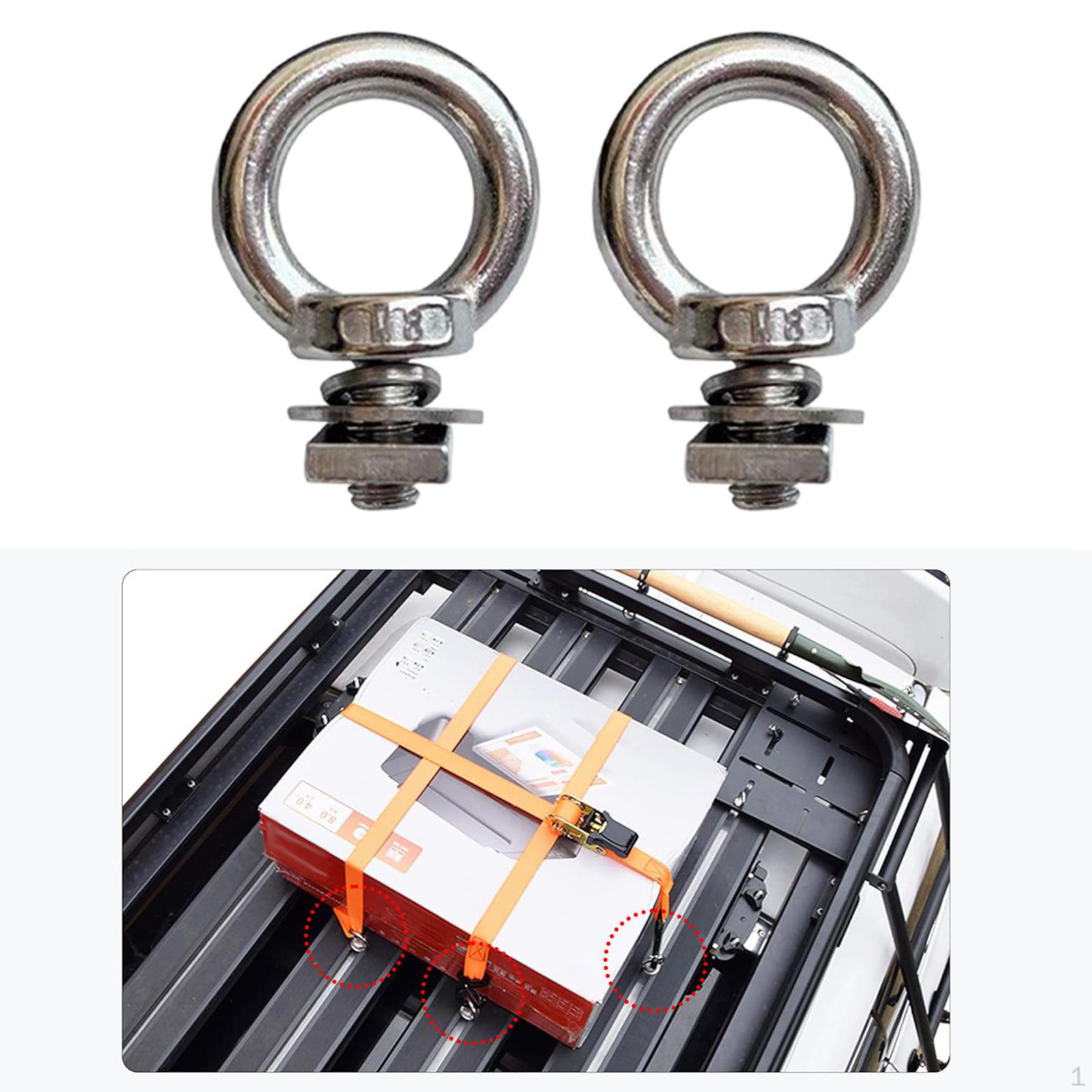 2 Pieces Eye Bolt Heavy Duty M8 Bolts Stainless Steel Roof Rack T for Ropes Hold 2 Piece