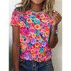 Summer Flower Bird 3D Print T-shirts Women Streetwear Harajuku Casual Fashion Y2k Short Sleeve T Shirt O-neck Tees Tops Clothing