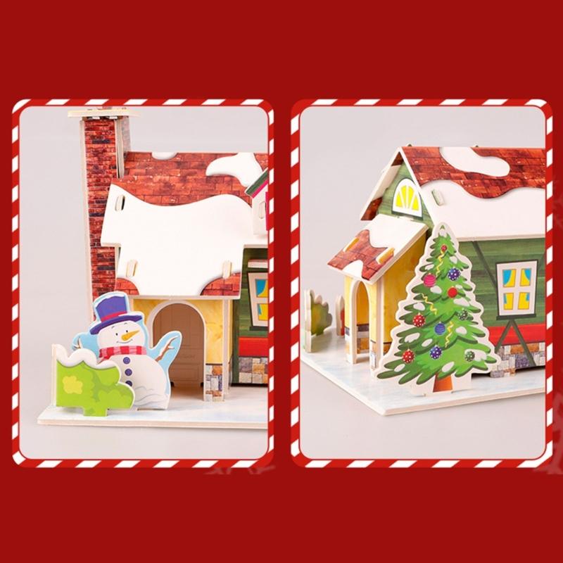 Kreative Weihnachts-Puzzle-Bastelsets für Kinder Handgefertigte Papierornamente Feiertagsdekoration Papierkarten Puzzles