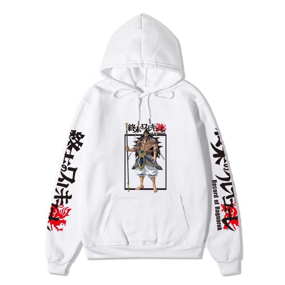 Record of Ragnarok Lu Bu Vollfarbiger Anime Hoodie Japanischer Drachen-Ärmeldruck Lässiger Pullover mit langen Ärmeln Sweatshirt