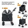 Foldable Pet Stroller Cats/Dog Carriers Comfortable Breathable Puppy Teddy Transport Trolley Outdoor Lightweight Dogs Basket