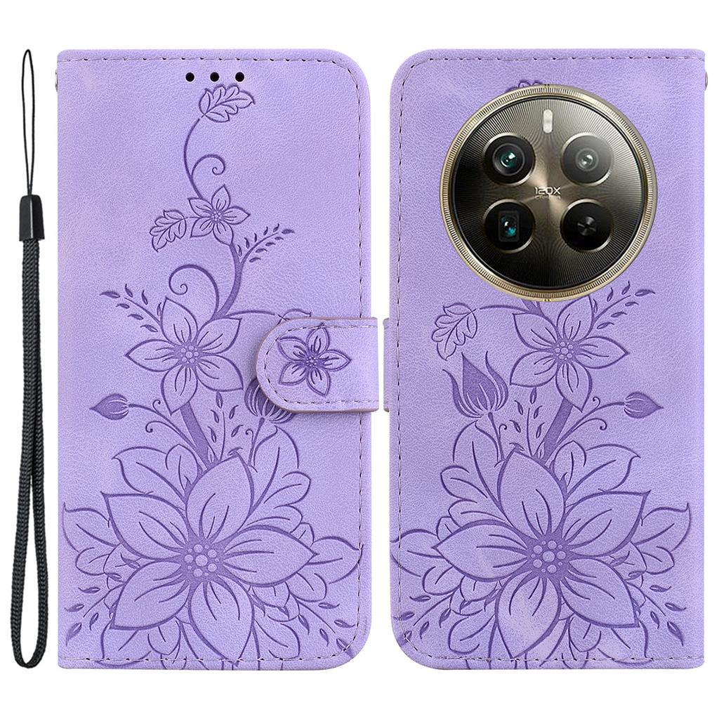 For Realme 12 Pro 5G/12 Pro+ 5G Leather Case Stand Wallet Phone Cover Flower Pattern