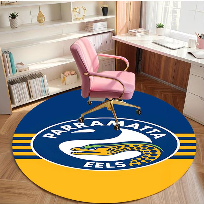 Parramatta Eels Print Round Rug, Washable Floor Carpet, For Entryway Dorm Laundry Room Office Study, Home Decor Birthday Christmas Gift