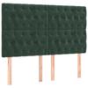 3116719 vidaXL Têtes de lit 4 pcs Vert foncé 72x7x78-88 cm Velours