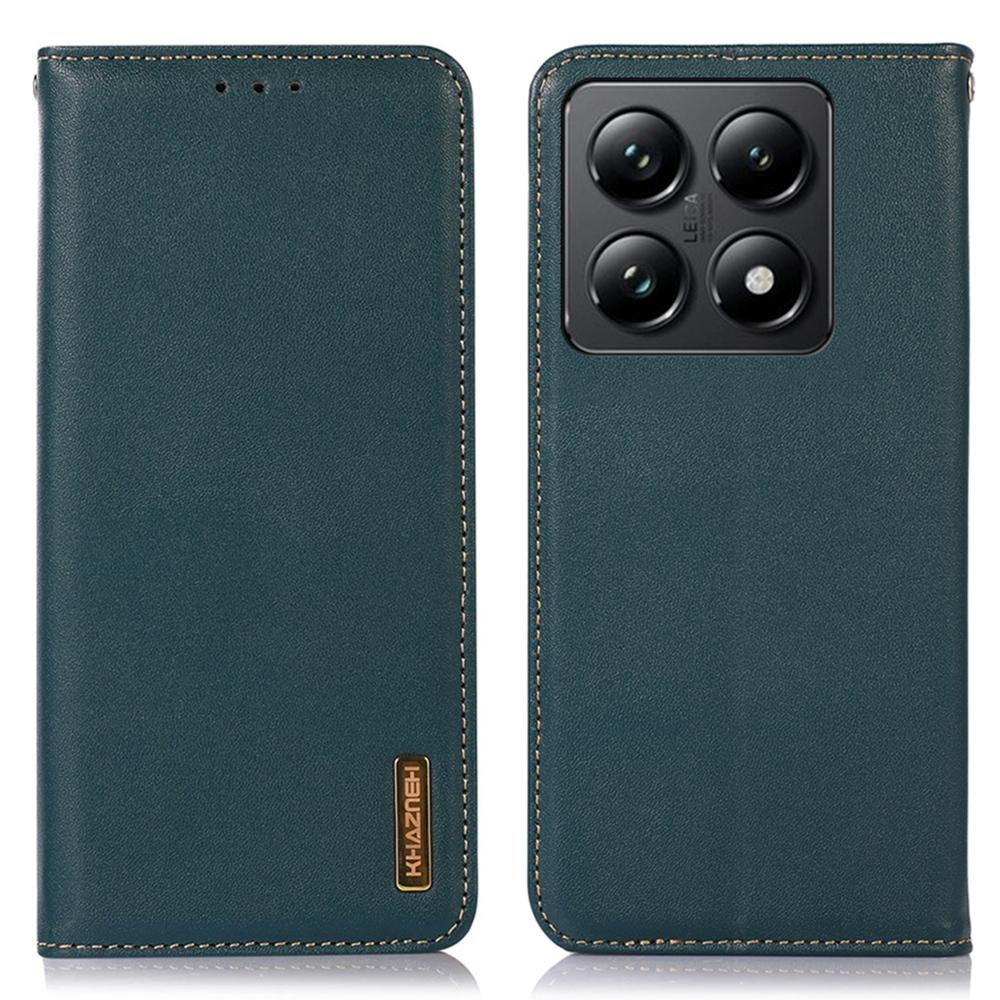 

KHAZNEH For Xiaomi 14T Pro Case Genuine Cow Leather Wallet Phone Cover Nappa Texture A