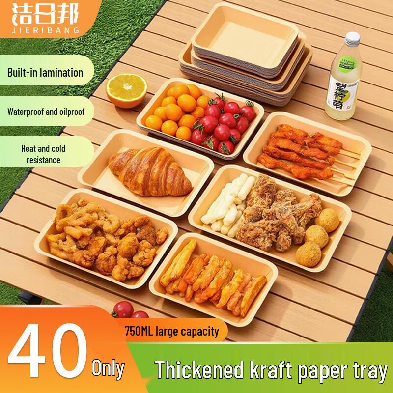 Jie Ri Bang Disposable Kraft Paper Plates