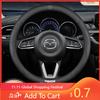 2025 Hot For Mazda 3 5 6 SKYACTIV Axela Atenza CX30 CX5 CX8 CX9 MX5 RX8 RX7 BT50 Carbon Fiber Leathe Car Steering Wheel Cover Ac