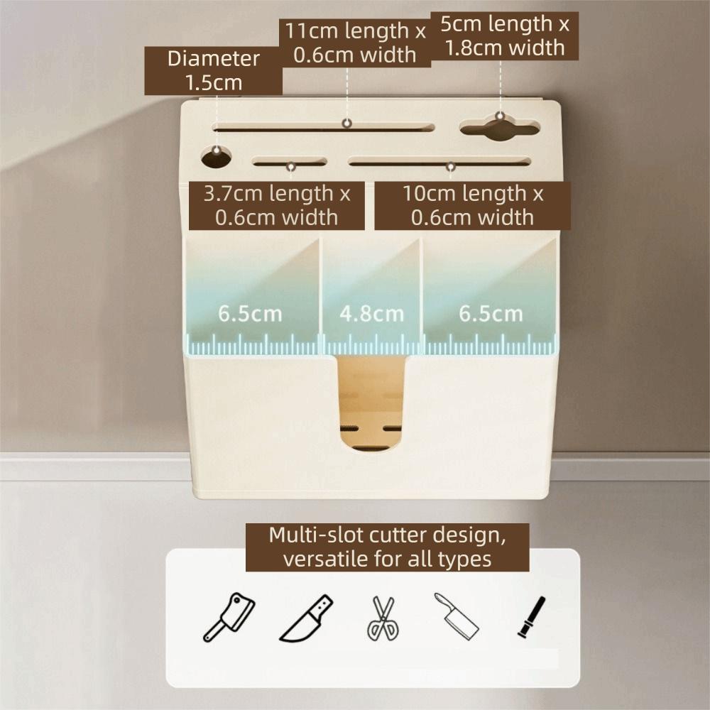 Wall Mounted Integrated Cutlery Holder No Drill Cutter Holder Tableware Organizer  for Storing