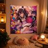 Cute Cat Maid Anime Wall Tapestry Sweet Pastel Style Teen Room Dorm Gaming Room Living Room Hanging Cloth Decor