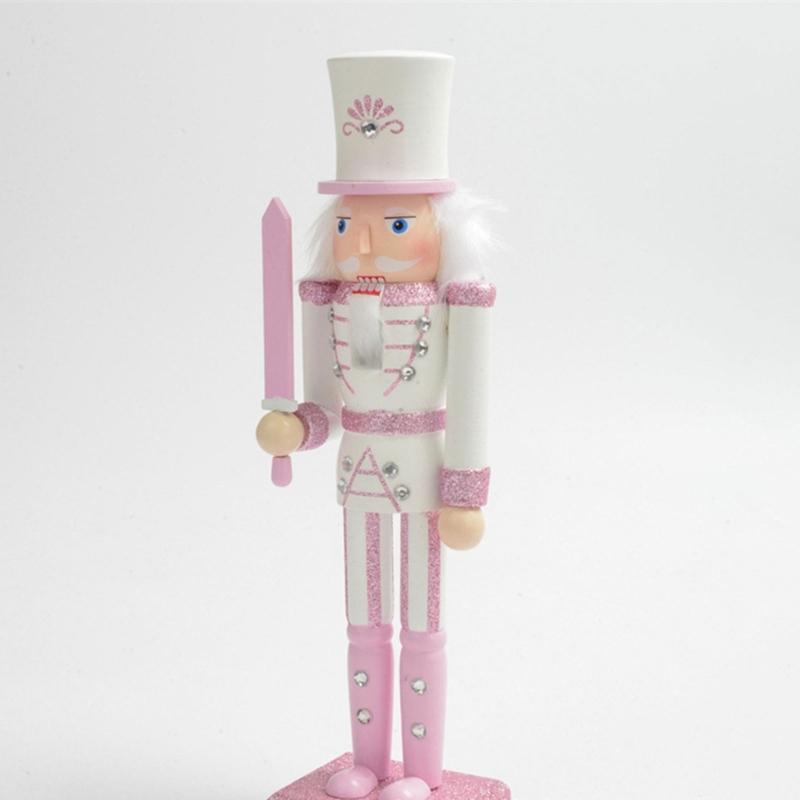 Pink King Wood Walnut Cracker Puppet Soldier Christmas Decoration forXmas Decor NewYear Gift