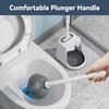 Unique Toilet Plunger and Brush, Silicone Brush and Heavy Duty Toilet Plunger Set with Ventilated Holder, 2-in-1 Toilet Brush and Plunger Combo for