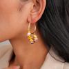 Round Irregular Stone Tassel Silver Needle Earrings Medium Antique Earrings Personalized Earrings