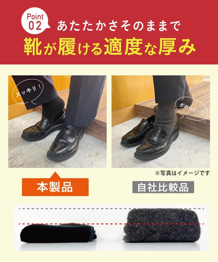 Okamoto Cocopita Warm Regular Length Thin Pile Warmer with and Deodorizing 1 Sizes Men's Moisture-Wicking, Heat-Retaining, Features, Pair, Black,