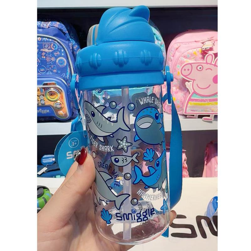 Smiggle Australia Kids Cartoon Straw Bottle Hydration Sports Water Bottle Portable Crossbody Sling Medium