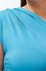 Women's Style Plus Size Cinnamon Asymmetric Collar Knitted Body with Snaps at the Bottom