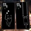 Cat Line Black Cats Phone Case For Xiaomi Redmi Note 14 13 12 10 11 Pro Plus 14C 13C 12C 10C 9C 5G Soft TPU Cover