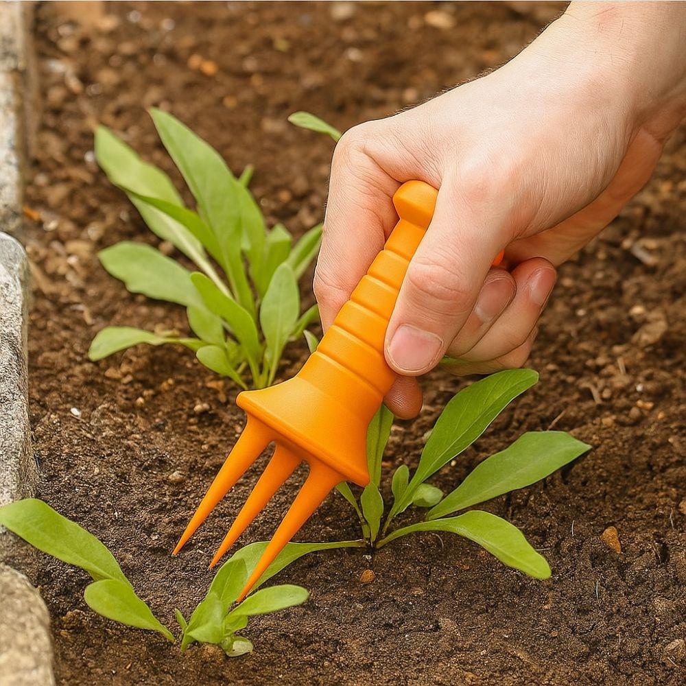 2pcs Ergonomic Hand Tiller Manual Gardening Digging Fork Manual Cultivator  Plant Growth Support