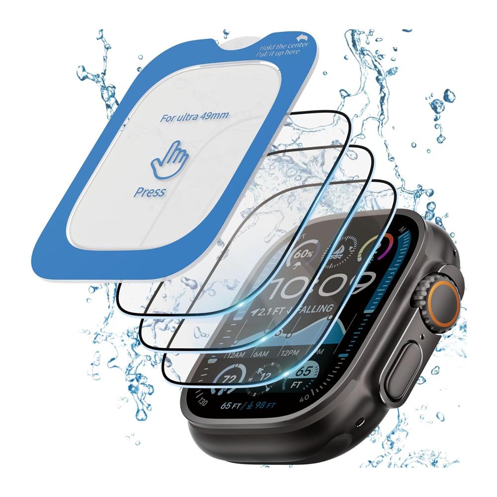 Tempered Glass For Apple Watch Ultra 49mm Screen Protector Waterproof Auto-alignment Installation Full Film iWatch Ultra3/Ultra2