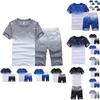 Crew Mens Neck Gradient Tshirtshorts Tracksuits Set Gym Jogging Running Pants