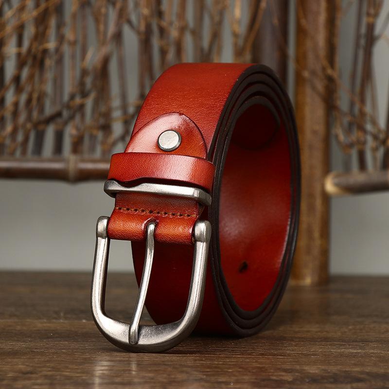 Pásek Pánská kožená spona z hověziny Hovězí kůže Trendy Džíny korejského stylu Nový ležérní skládaný pásek pro mladé muže