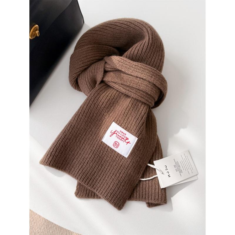 Australian Pure Wool Scarf Women's Autumn and Winter Atmosphere Versatile Warm Knitted Scarf