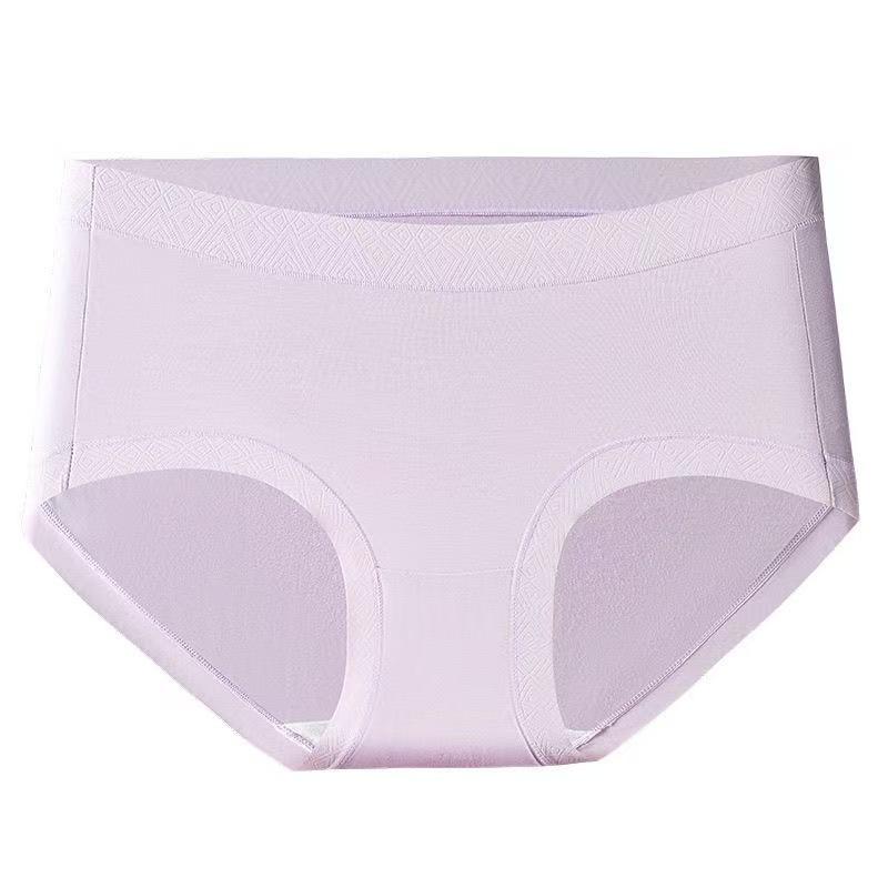 

Ladies Spring and Autumn New Simple Pure Color 10A Antibacterial Breathable Naked Waist Briefs L светло-фиолетовый