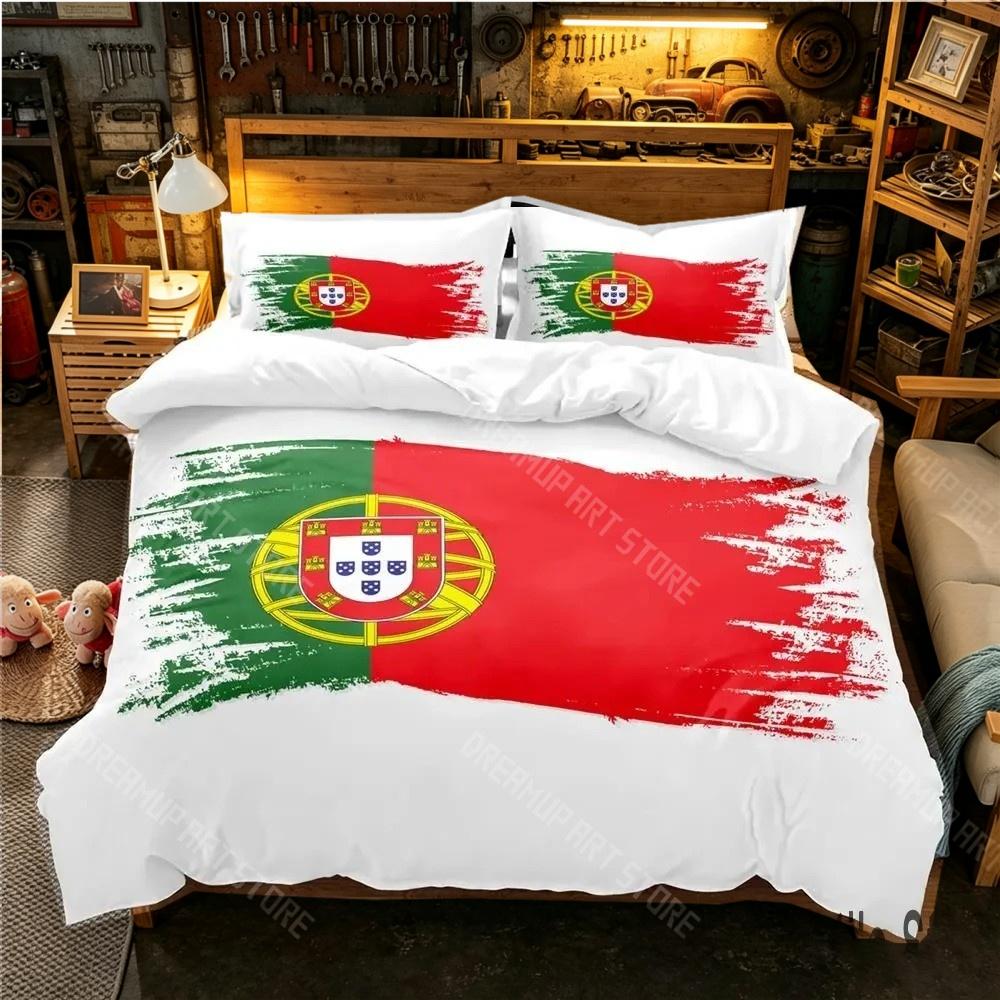 3D Printed Portugal Flag Bedding Set for Boys Girls Duvet Cover And Pillowcase Included Twin Queen King Full Single Double Sizes