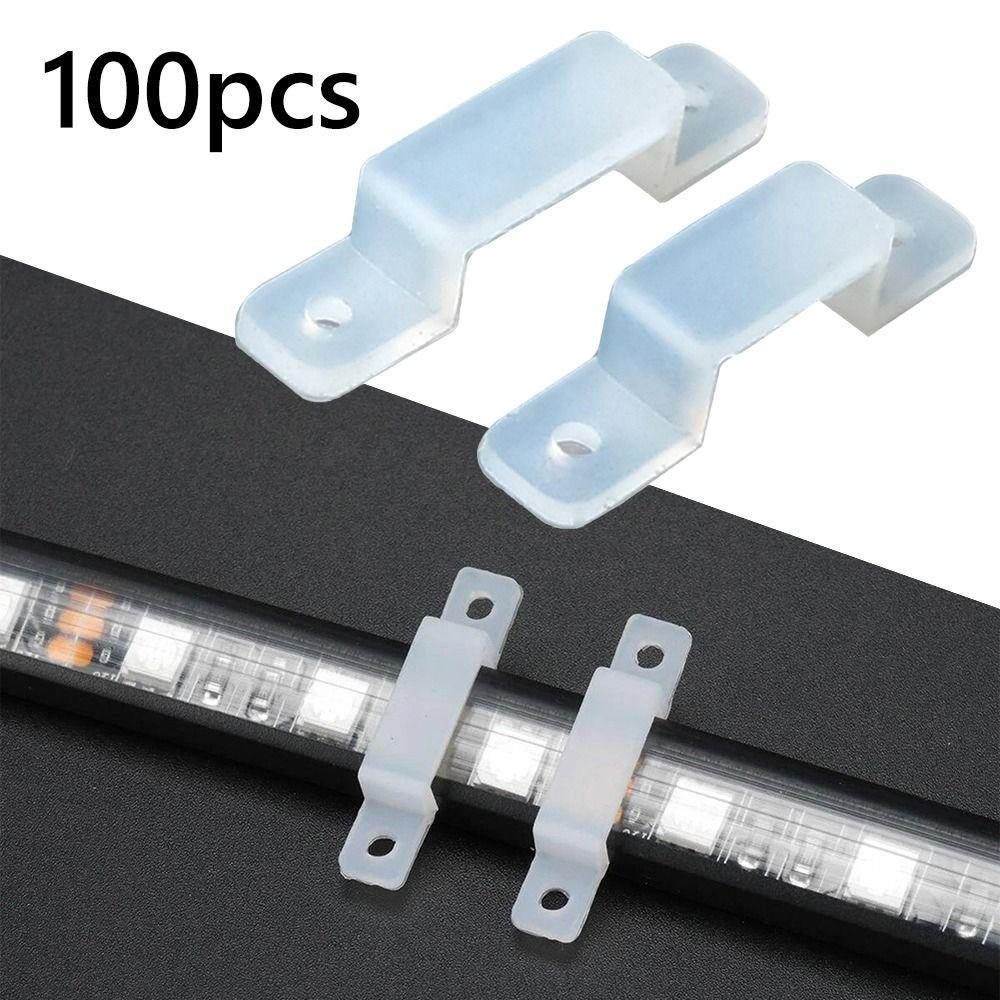 100pcs No Shading LED Strip Fix Clips Silicone LED Strip Mounting Brackets  LED Light Installation