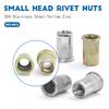 NINDEJIN Small Flat Head Blind Rivet Nut Carbon Steel 304 Stainless Steel M3 M4 M5 M6 M8 M10 M12 Rivnut Threaded Insert Nut