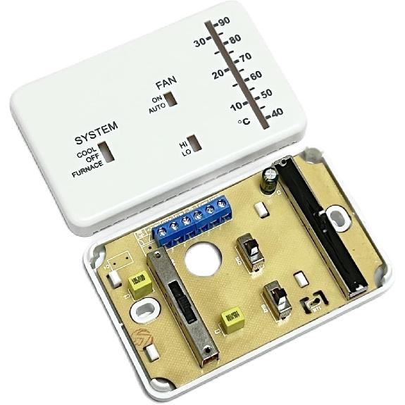 RV Thermostat, RV Analog Thermostat Replacement for Dometic (Cool Only/Furnace) 3106995.032, 12 VDC (White)