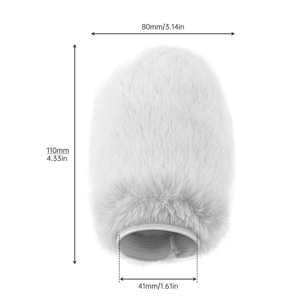 Elastic Band Soft Furry Protective Cover Cylindrical Dustproof Wind Shield Sleeve for Small Portable Devices